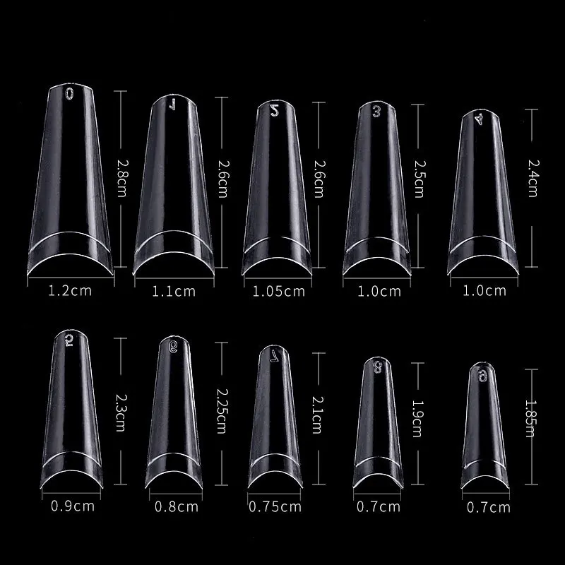 xxl c curve tip extra long water pipe xl straight square shape 500pcs clear natural acrylic false tips artificial fingernails