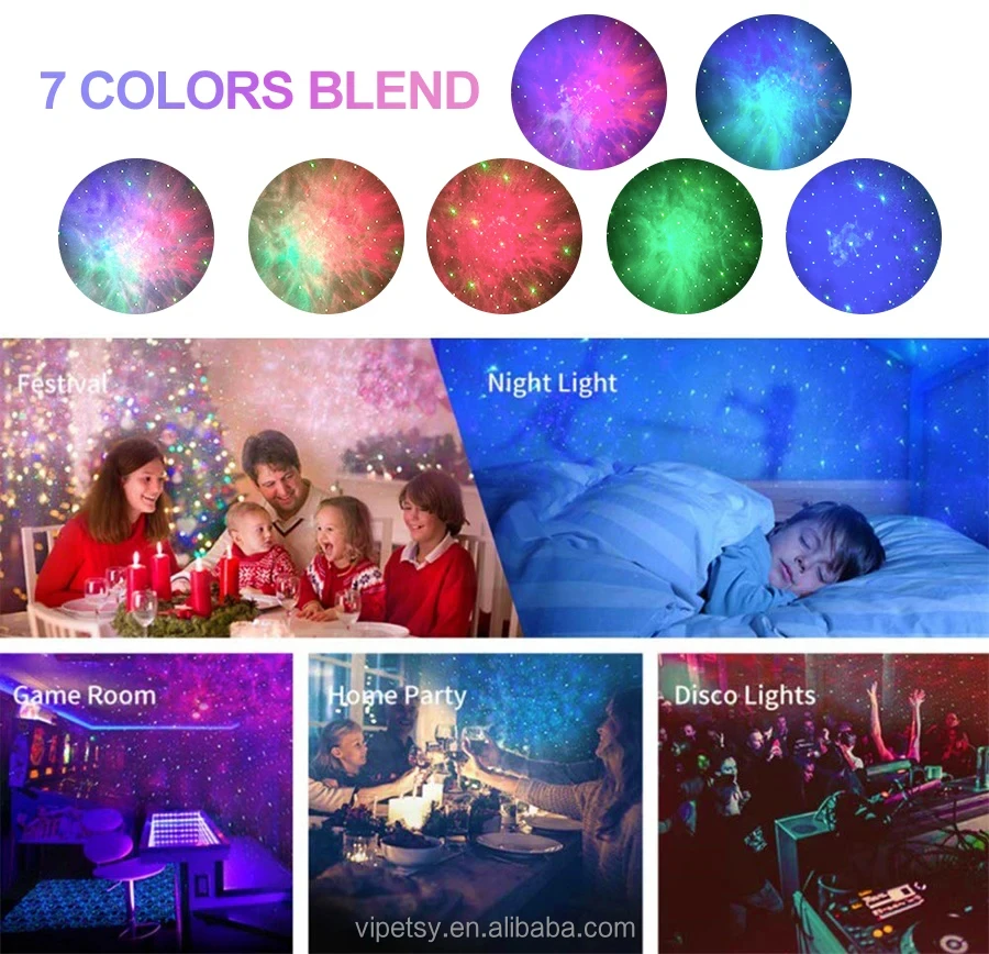 USB Moon Bedside lamp Atmosphere lamp 3D Colorful Nebula Moon with BT wireless remote control for music playback