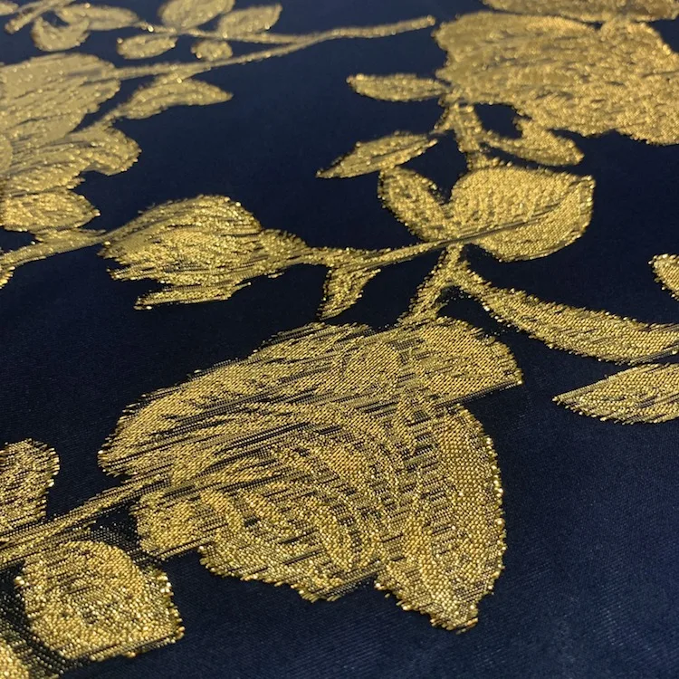 Paint Black Gold Lurex Loose Knitting Polyester Poly Metallic Fabric FOR Dress