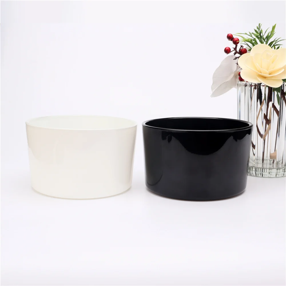 480ml 700ml 16oz 24oz Empty Large Luxury 3 Wicks Clear Amber Glass Big Candle Jar Tumbler Candle Jars with Lid