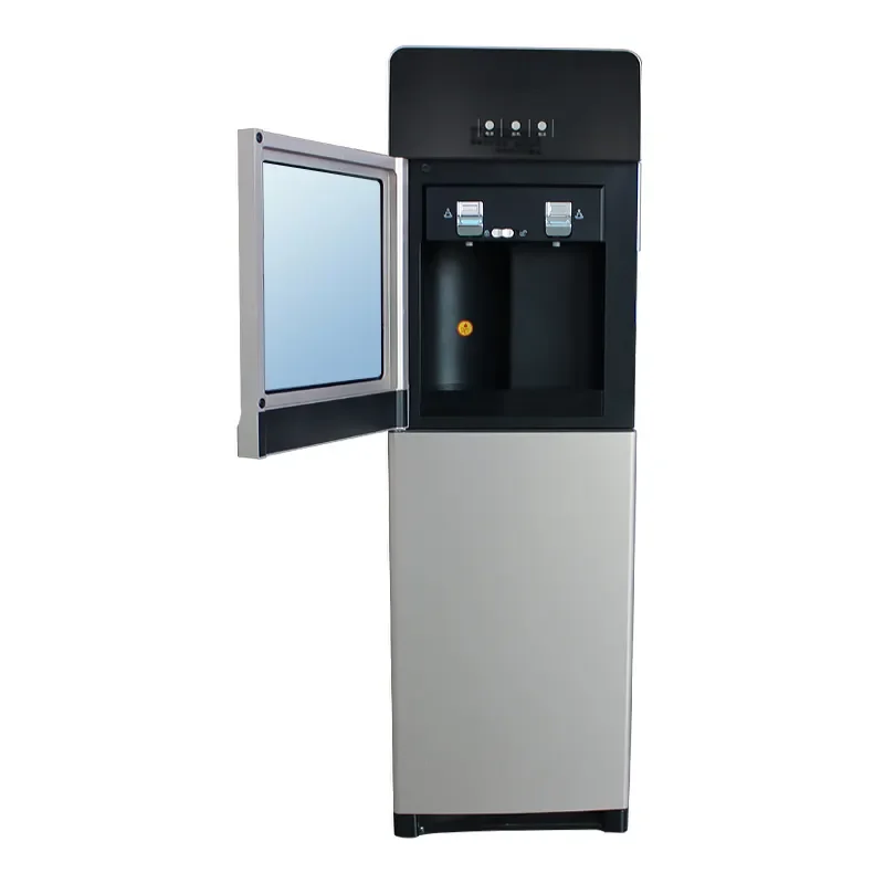 Factory Sales Cold And Hot Double Door Tempered Glass Panel Vertical Water Dispenser