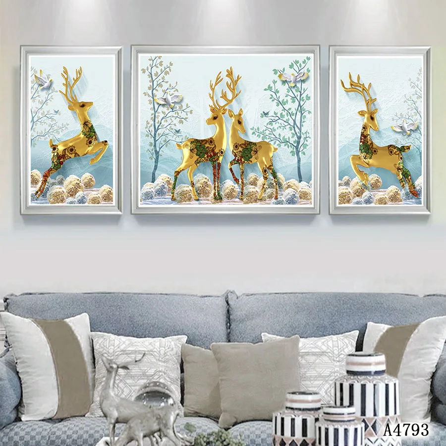 Dongjin factory supply wall art glass painting abstract oil painting paint by numbers painting