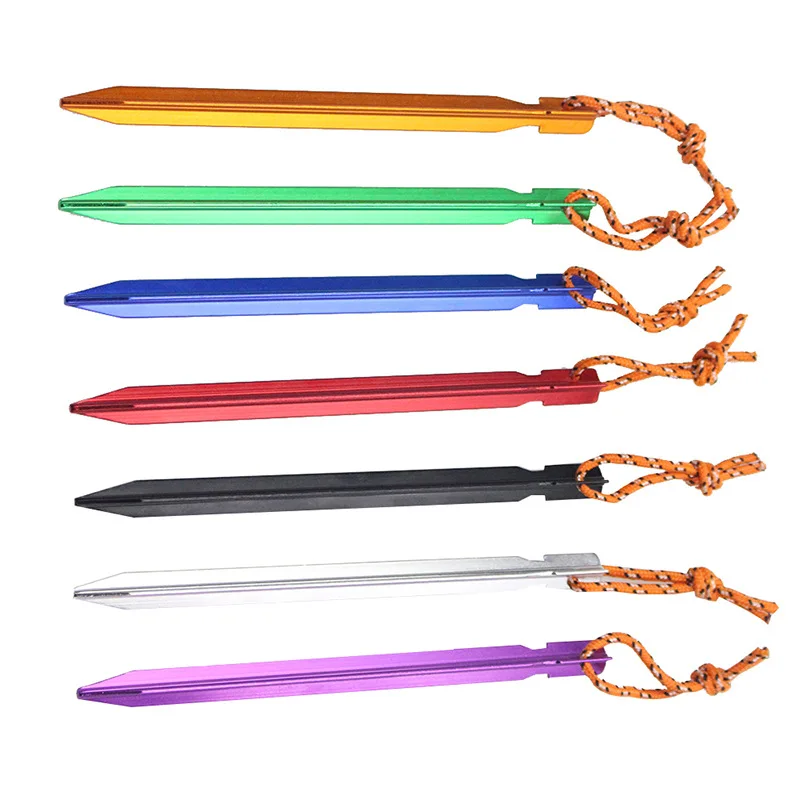 high quality 18 cm trigone shape out door ground anchors screw aluminium alloy tent pegs metal tent stake