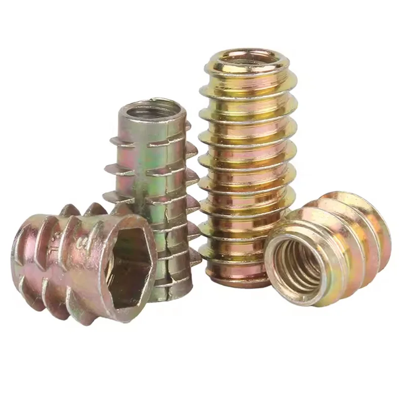 M6 M8 M10 Steel Galvanized Furniture Wood Threaded Bushing D Insert Nuts