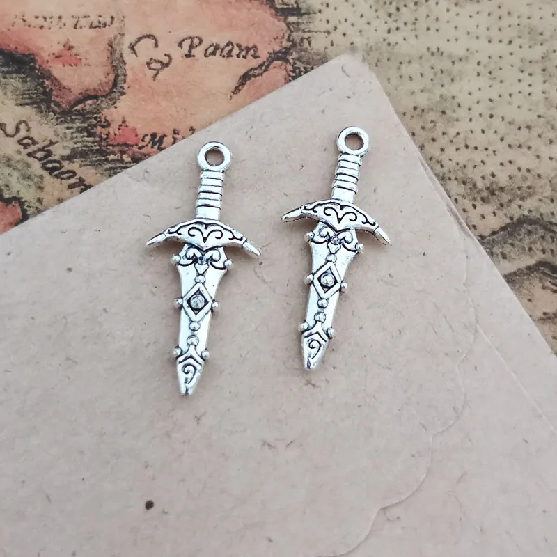 SC Sword Charms Necklace Goth Boy Pendant Necklace DIY Handmade Accessories Sword Pendant Necklace Bracelet for Men Women