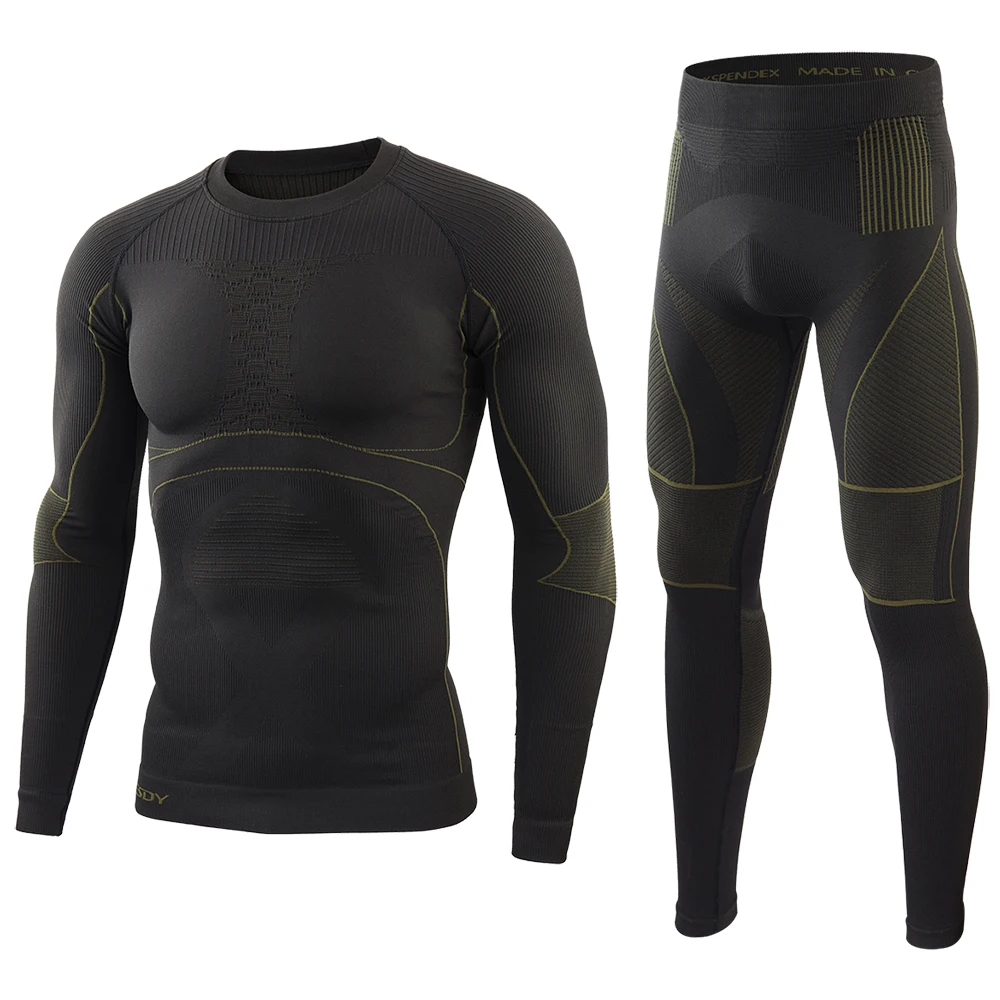 ESDY Outdoor Training Thermal Underwear Sports Fitness Clothes Functional Warm Inner Wear for Men