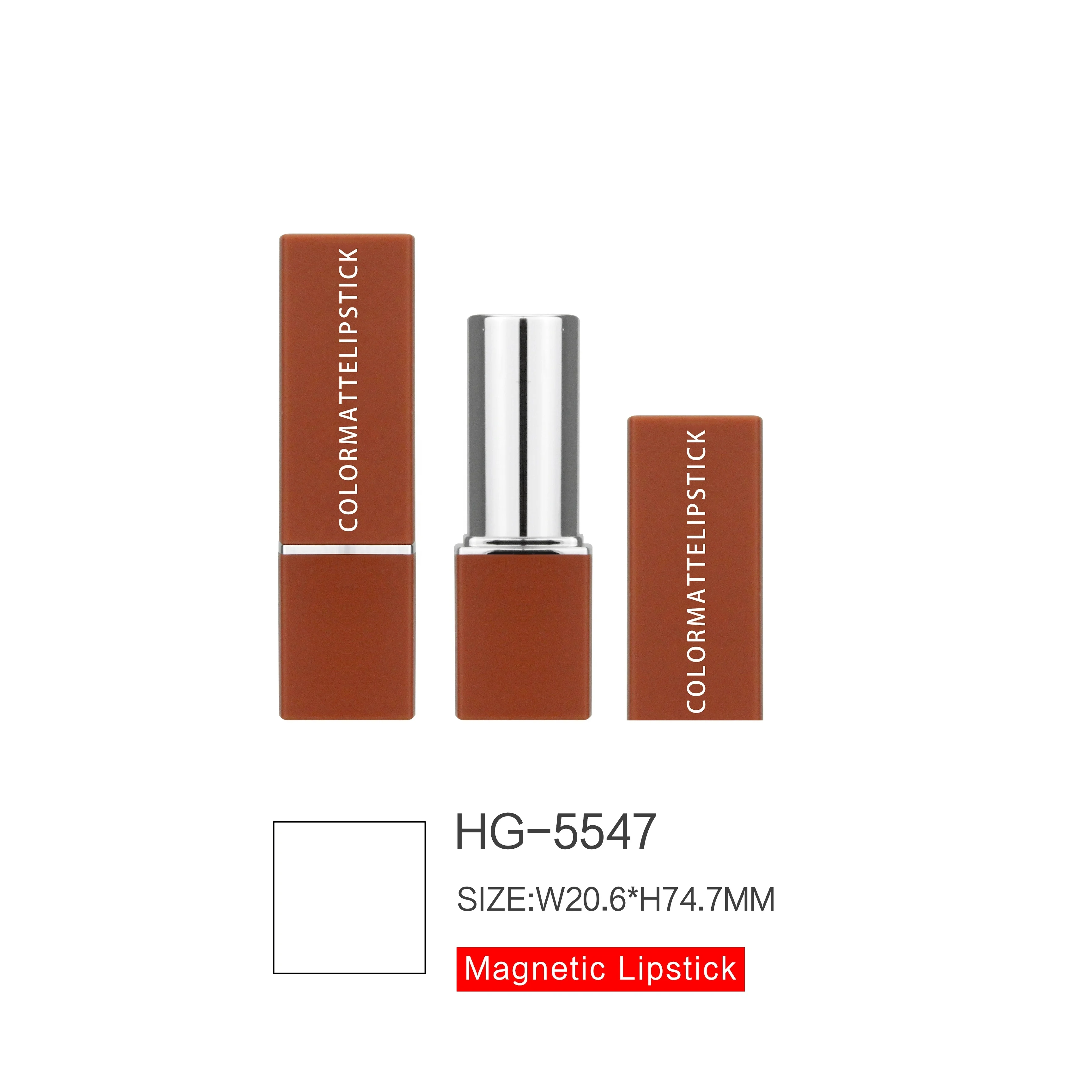 Популярная мягкая на ощупь квадратная Магнитная пустая упаковка для губной помады