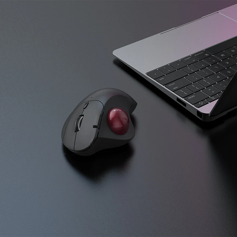 Top Seller 7 Buttons with Smooth Tracking, Optical 2.4G  Wireless Trackball Mouse Precision Optical Gaming Sensor Red Ball