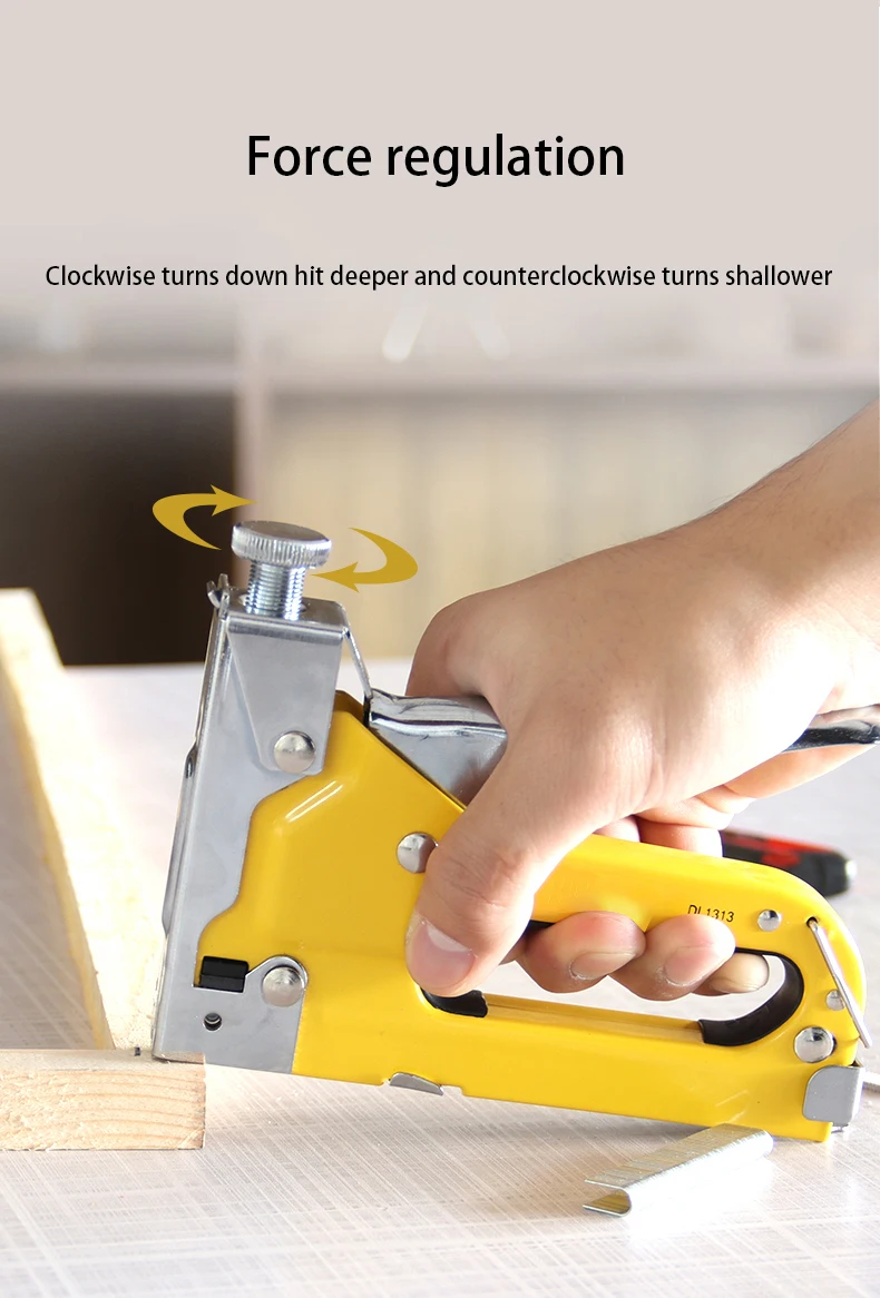 3 In 1 Heavy Duty Nailing Tacker Gun Woodworking Tool For Wood Upholstery Fixing Decoration Carpentry Furniture Hand Staple Gun
