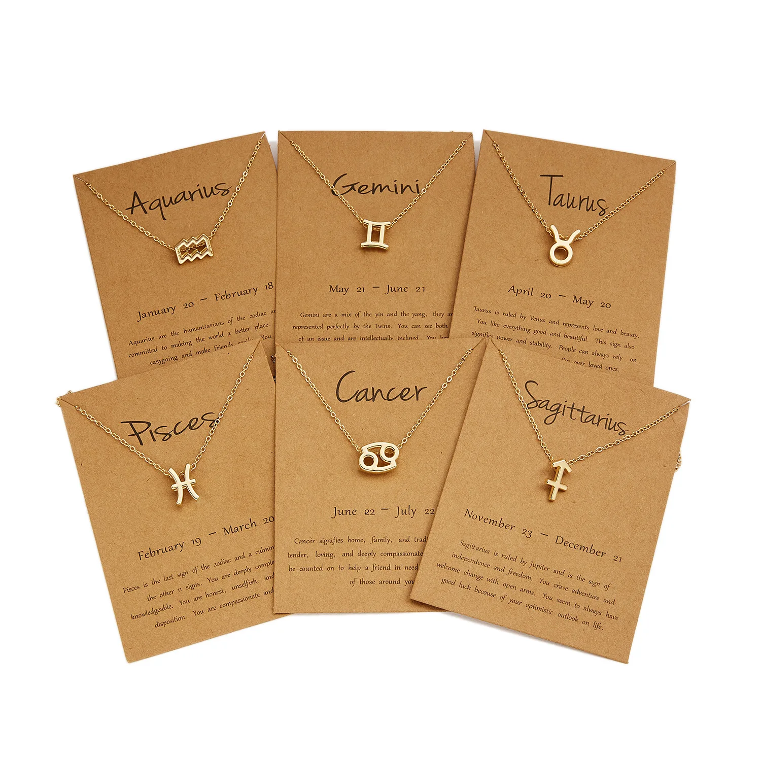 Female Elegant 12 Constellations Zodiac Sign Necklace Pendants Charm Gold Chain Choker Astrology Necklaces