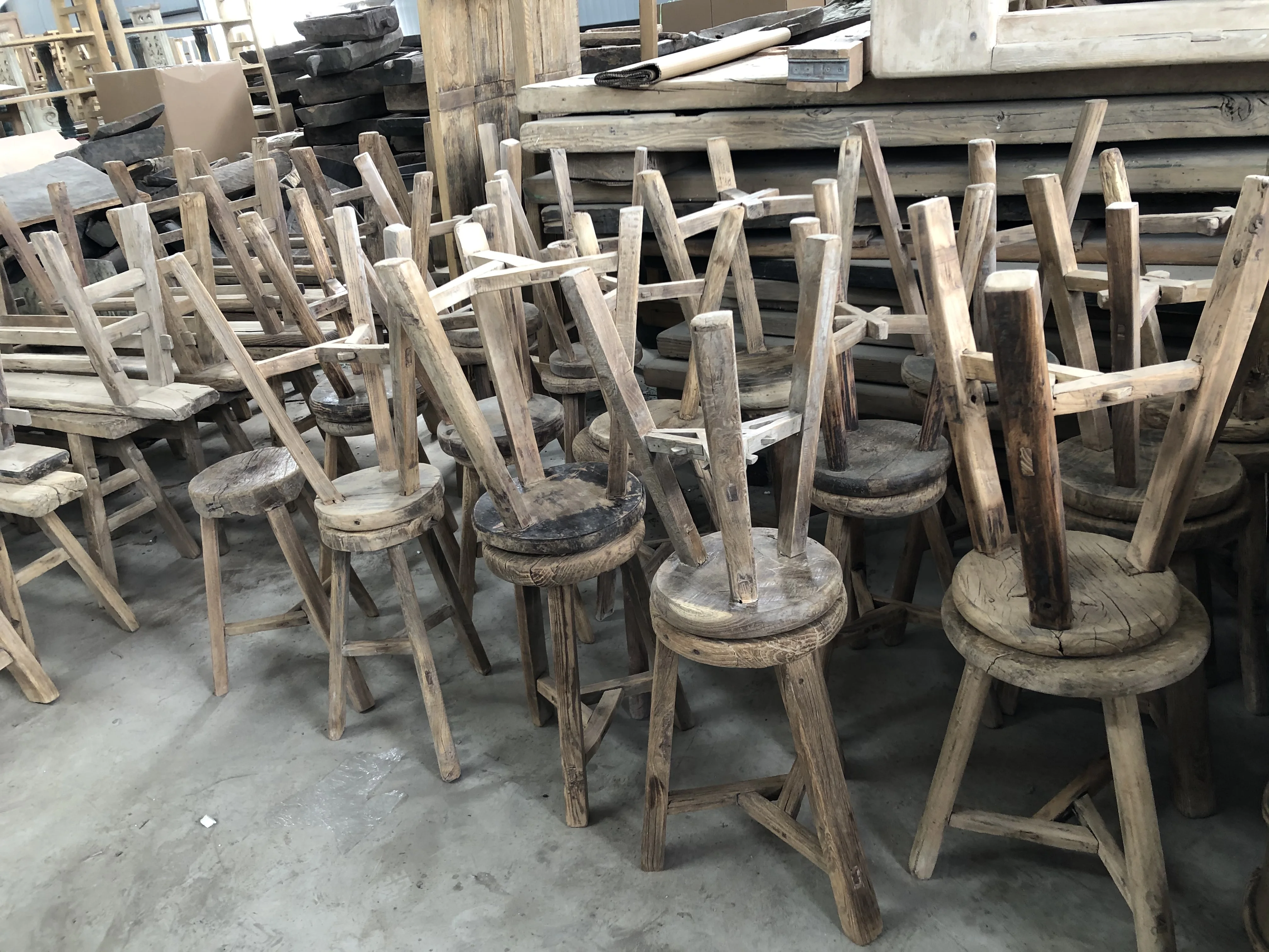 Asian style Chinese recycled wood furniture  antique reclaimed  wood shelf living room furniture