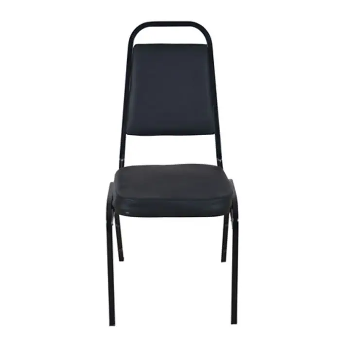 Back Stacking Banquet Chair in Black Vinyl - Black Frame No reviews yet