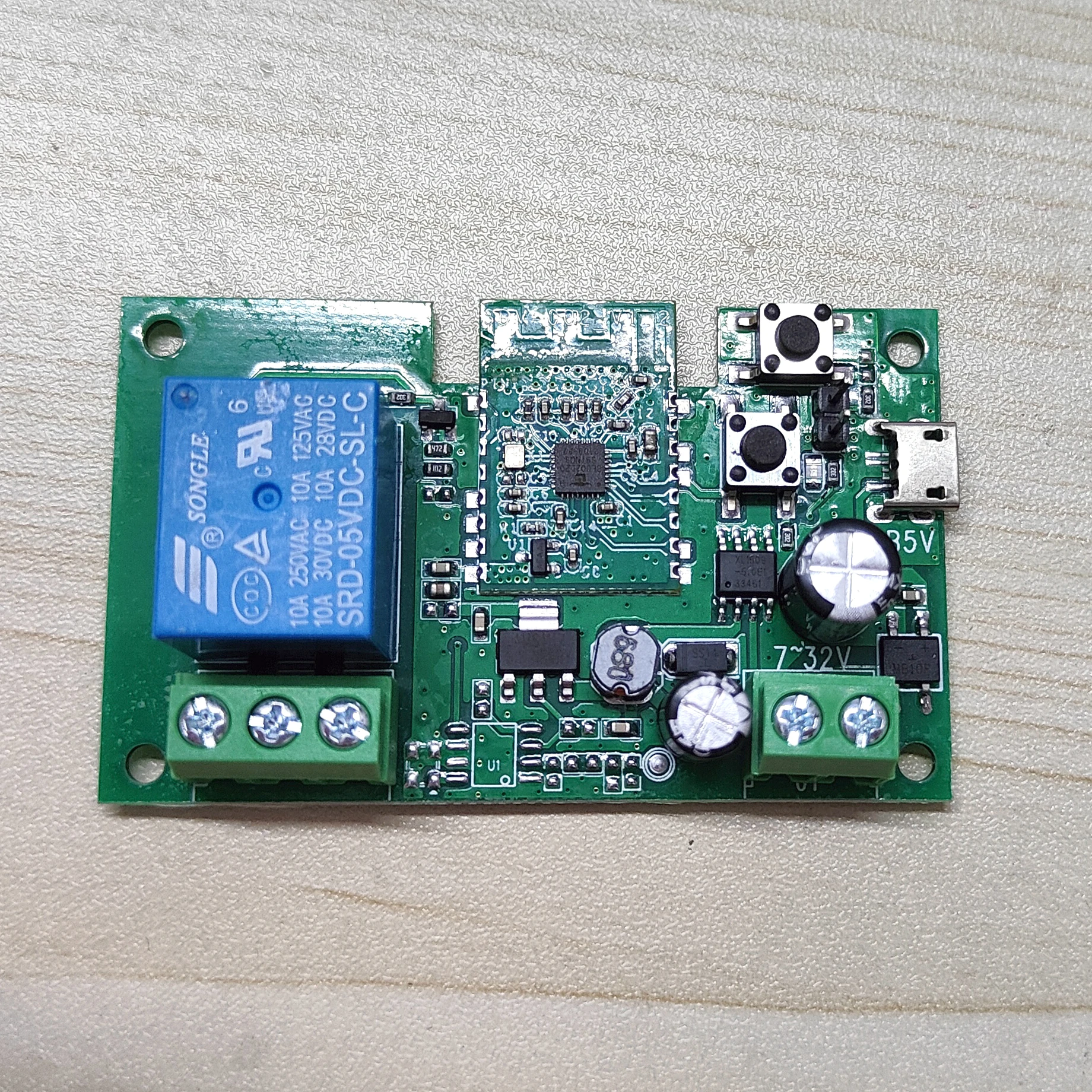 Ewelink WIFI Switch 1CH Module 10A Relay Controller DC 7-32V 12V 24V Jog Self-locking
