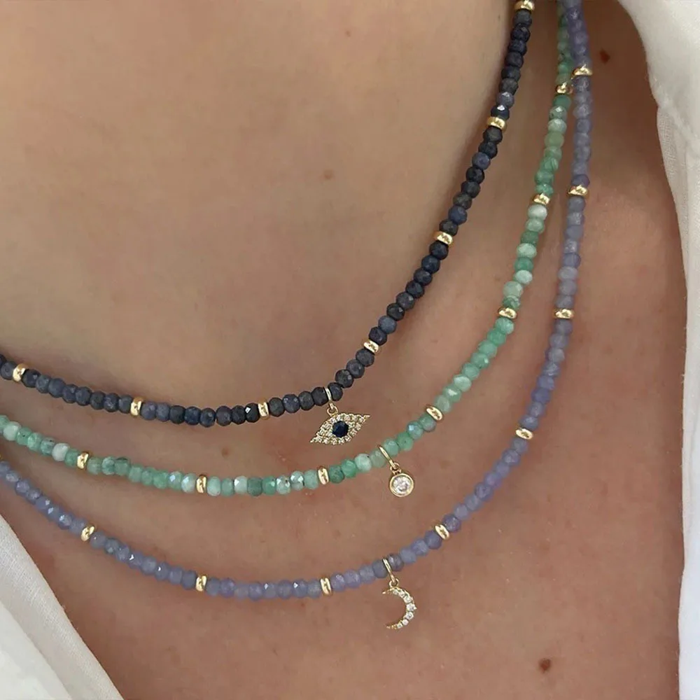 Good-looking light luxury personality texture natural stone necklace female Gift necklace