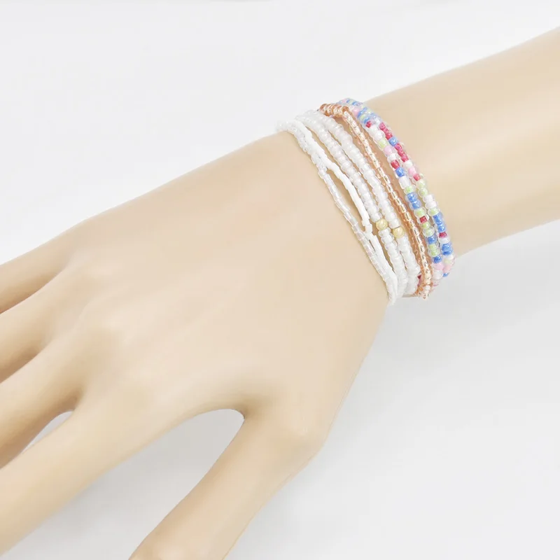 Popular in the multilayer beads bracelet 2021 elastic Bohemia style bracelet