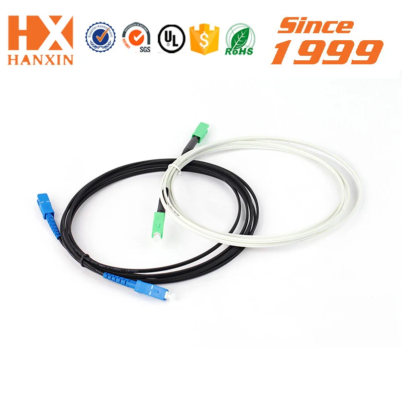 Hanxin 22 years fast connector OEM factory 9/125 SM simplex duplex 1m 2m 3m 5m SC LC FC ST UPC APC optical fiber patch cord