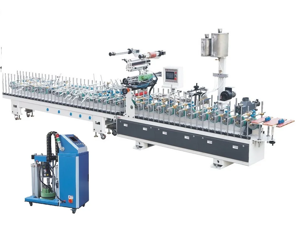 Supplier Woodworking Machinery Pvc Profile Wrapping Machine for Furniture Foshan Hot Product 2019 CE Provided Wood Frame TC 7kw