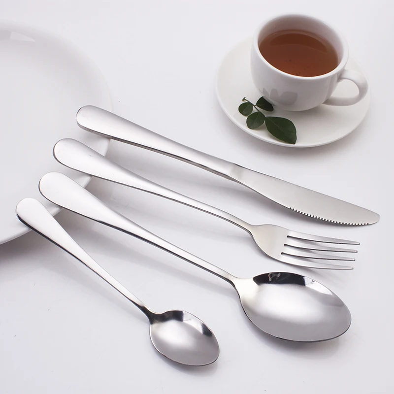 Cheap stainless steel cutlery set with high quality  brushed gold flatware