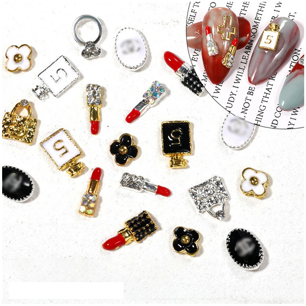 Best-selling 3d Nail Luxury Metal Chic Nail Art Charm Alloy Zircon Decoration Press On Nail