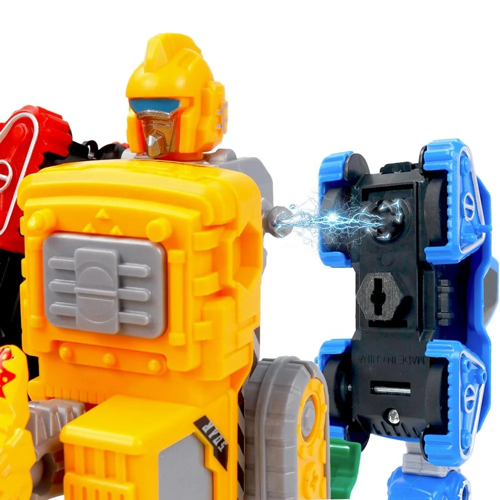 5 in 1 alloy deformation robot toy dinosaur engineering vehicle action figure construction transforming dino robot cars for kids