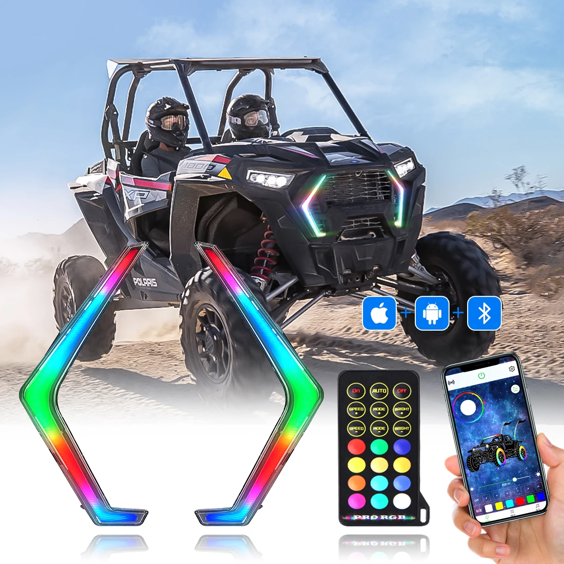 Мечта гоняющийся цвет DRL Передняя фара в сборе RZR светодиодная поворотника для POLARIS XP 1000/XP