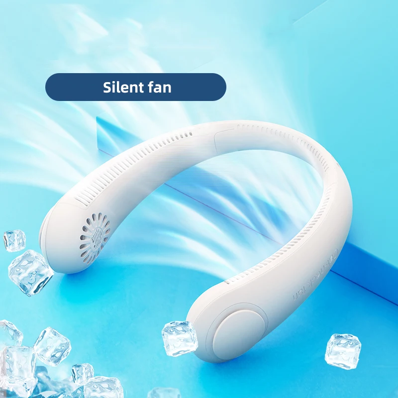 Portable neck hanging air cooling fan USB rechargeable bladeless mini necklace air flow for summer outdoor
