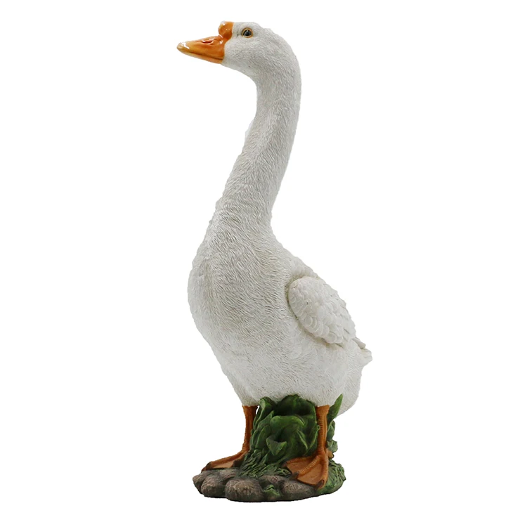 Realistic garden decor polyresin life size goose statue, vivid hand made decorative animal resin goose statue^