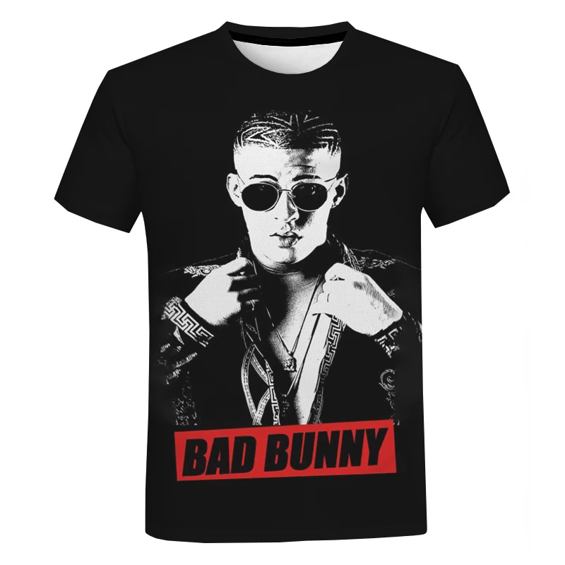 Hot Bad Bunny 3D Print T-Shirts For Women Casual Short Sleeve Hip Hop Rock Punk Men Streetwear Oversized T Shirt
