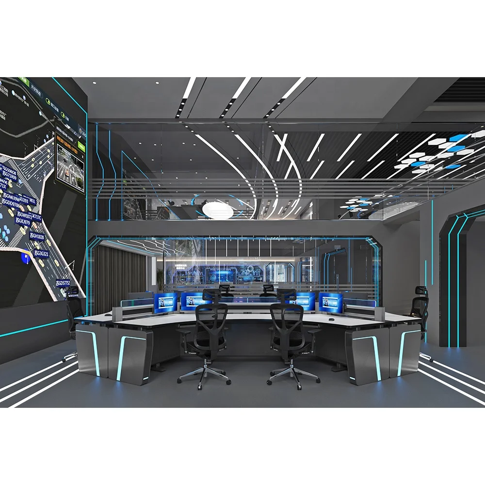 2 4 6 Person Customized LED Light Operation Console Emergency Command Center Control Consoles