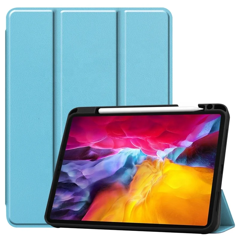 3rd Generation Smart Trifold Flip Case for Apple iPad Pro 11 2021 with Pencil Holder, Soft Flexible Back Cover