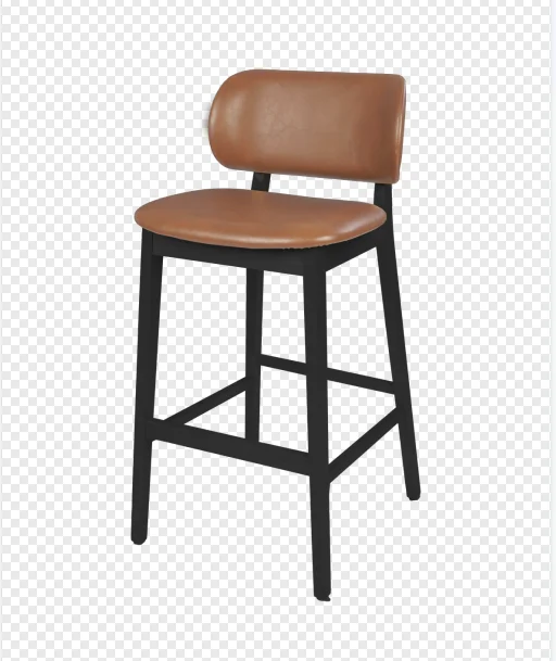 Hotel Restaurant Coffee Shop Furniture Light Luxury Modern Design Wooden Bar Stool Dining Hotel Room Chair