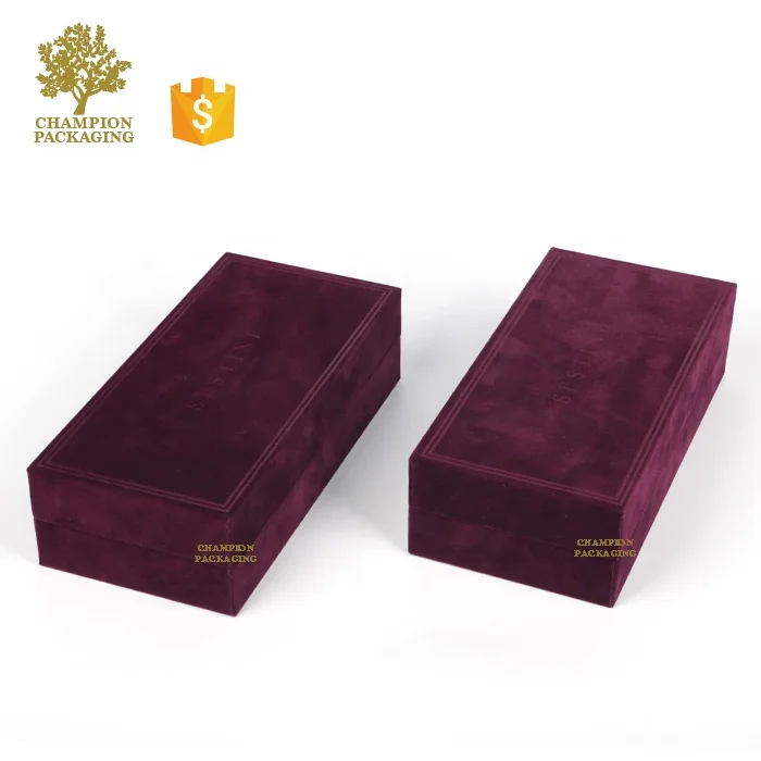 Wholesale elegant velvet suede crafts perfume packaging gift box