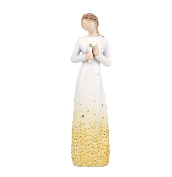 Resin candle girl figurine centerpiece
