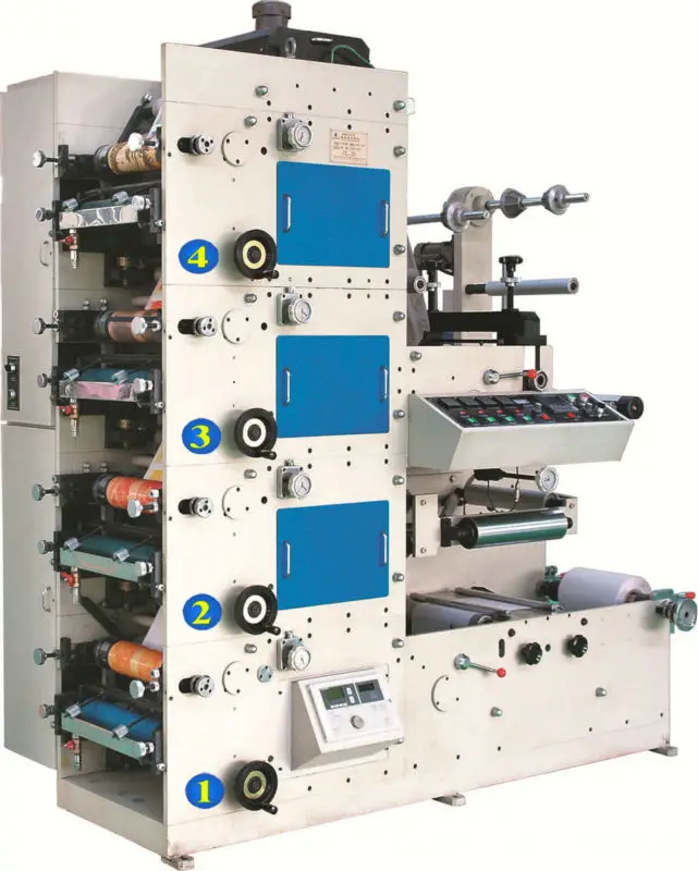 BY-320 4 colors automatic shaft bopp printed custom tape print machine