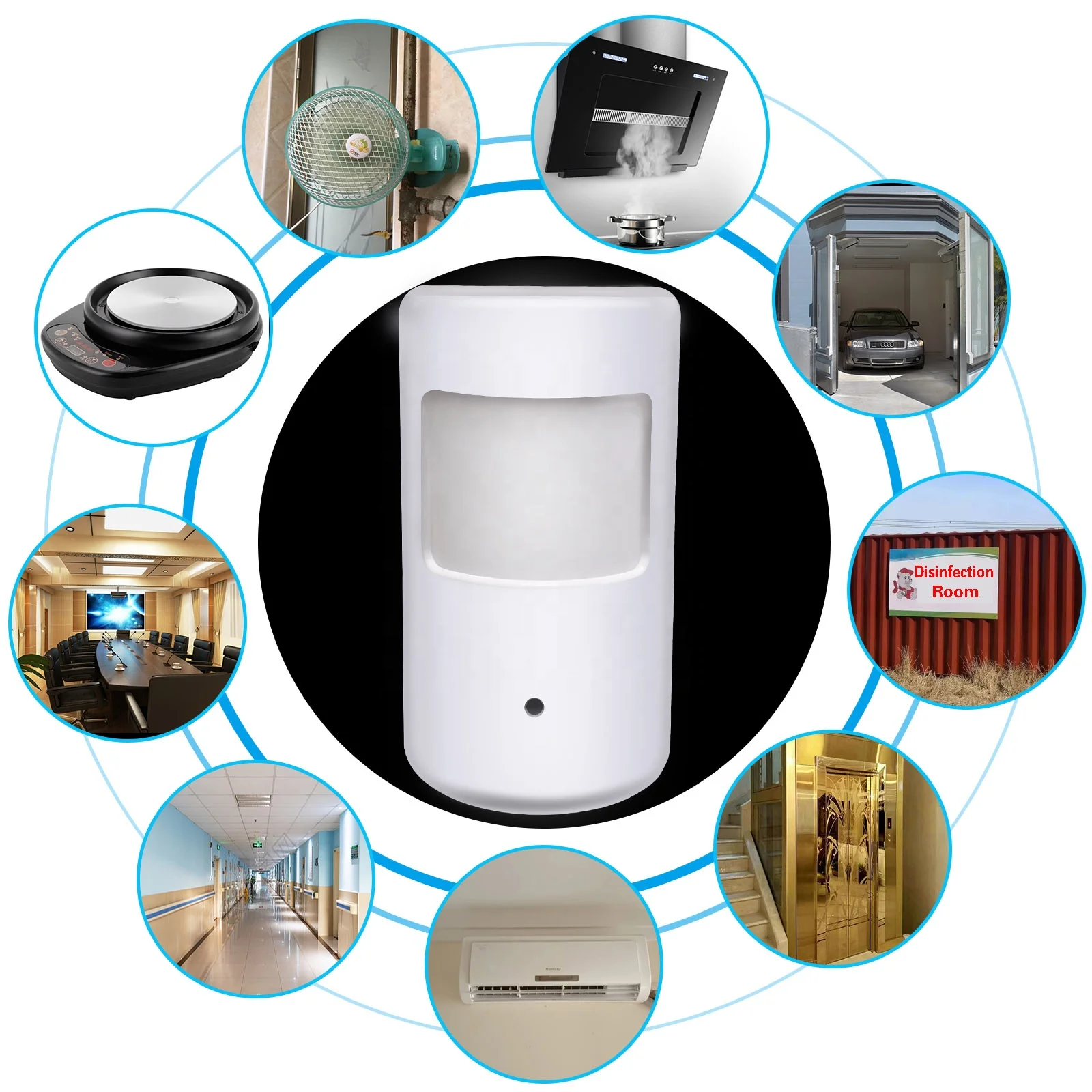 Sensor PIR with EU Mini Plug Socket receiver RF Wireless Contact Sensor for Smart Houseware