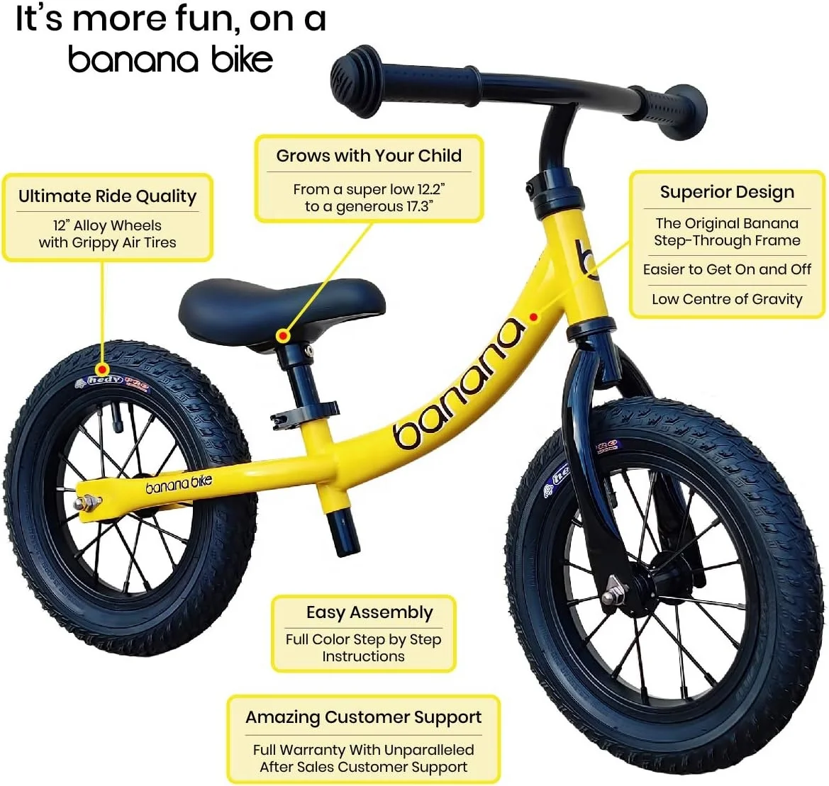 Kids Gift Toys Reinforced Frame Banana Bikes Running Bike Children Walking Balance Bicycle Bike