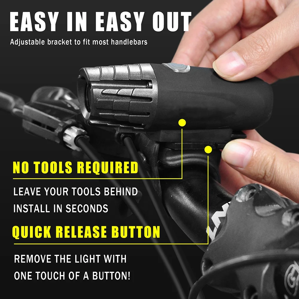 Amazon Hot Sell USB Rechargeable Bike Headlight and Tail Light Waterproof LED USB Bicycle Light Set