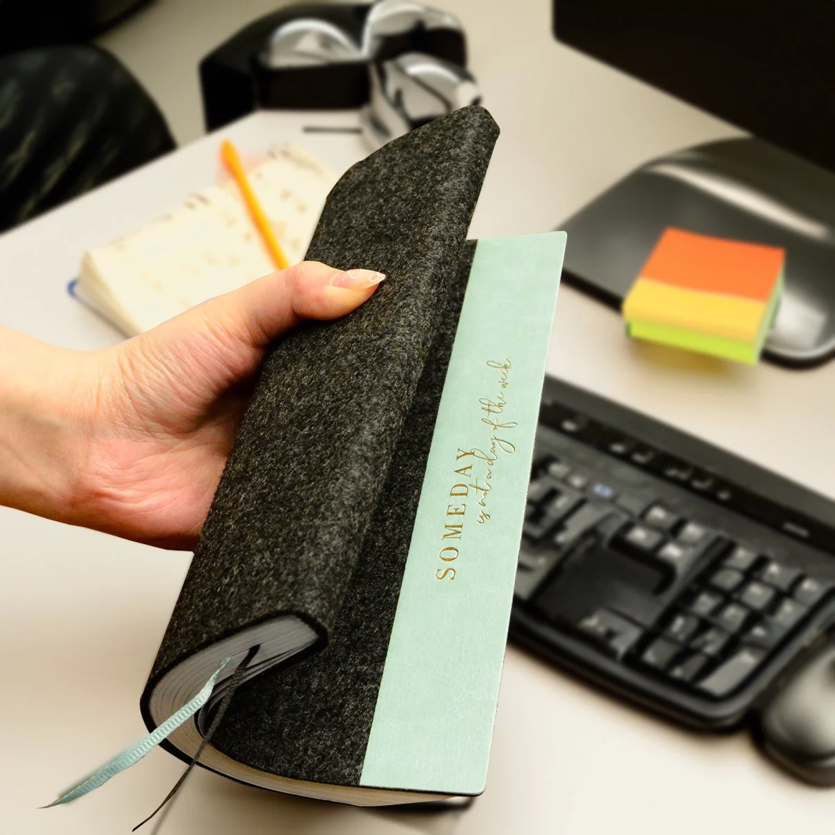 New arrival eco-friendly seed paper notebook felt fabric A4 B5 A5 A6 personalized softcover planner meeting agenda with logo