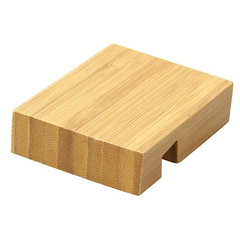 Wholesale high quality desk mobile phone stand custom logo wooden and bamboo cell phone holder smartphone holder