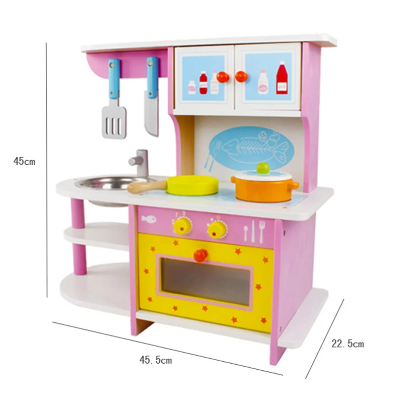 Customize  Wooden Play cook Toy Kids  Kitchen Toys With Sounds Light Toy Kitchen Set For Kids