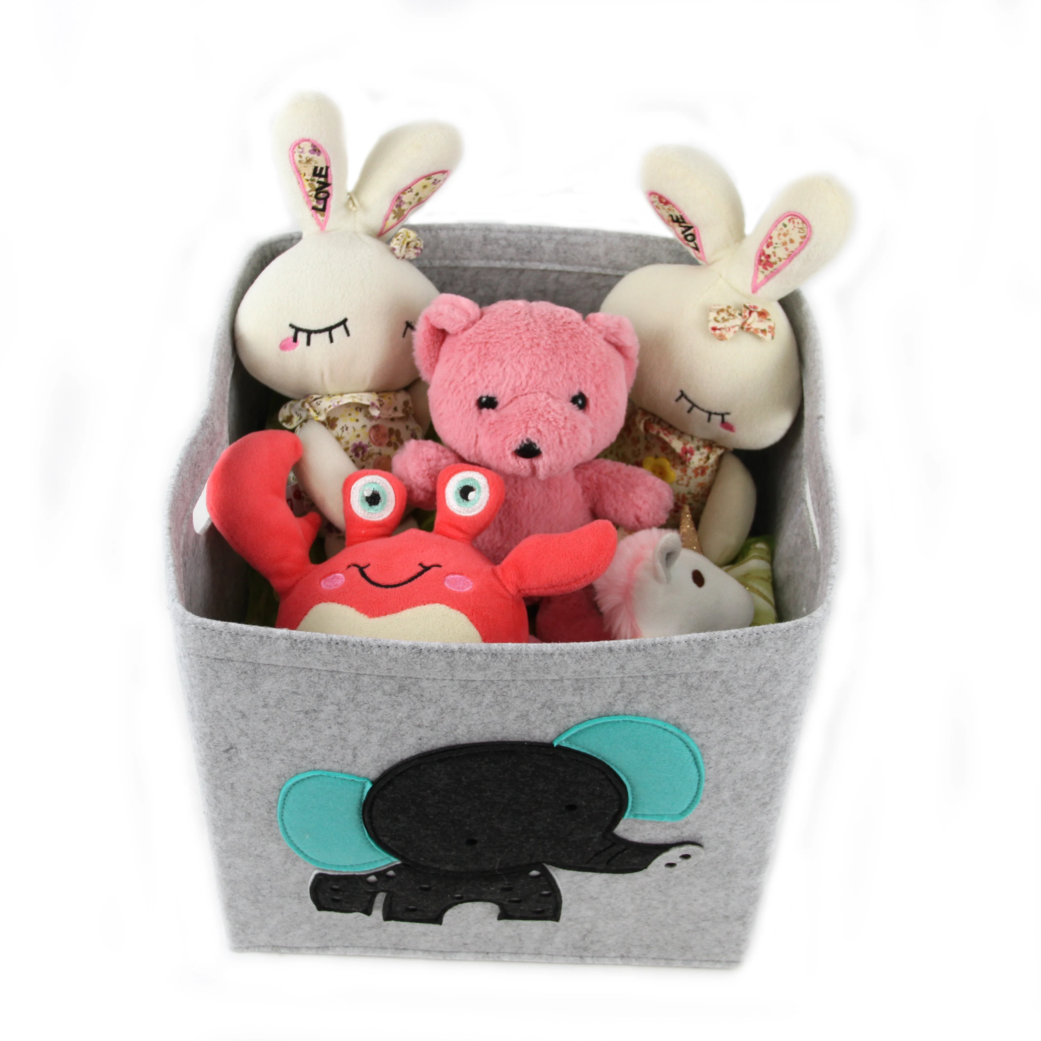 Storage basket  felt basket Toy New Home non-woven Fabric supplier cotton rope handle a set of different sizes