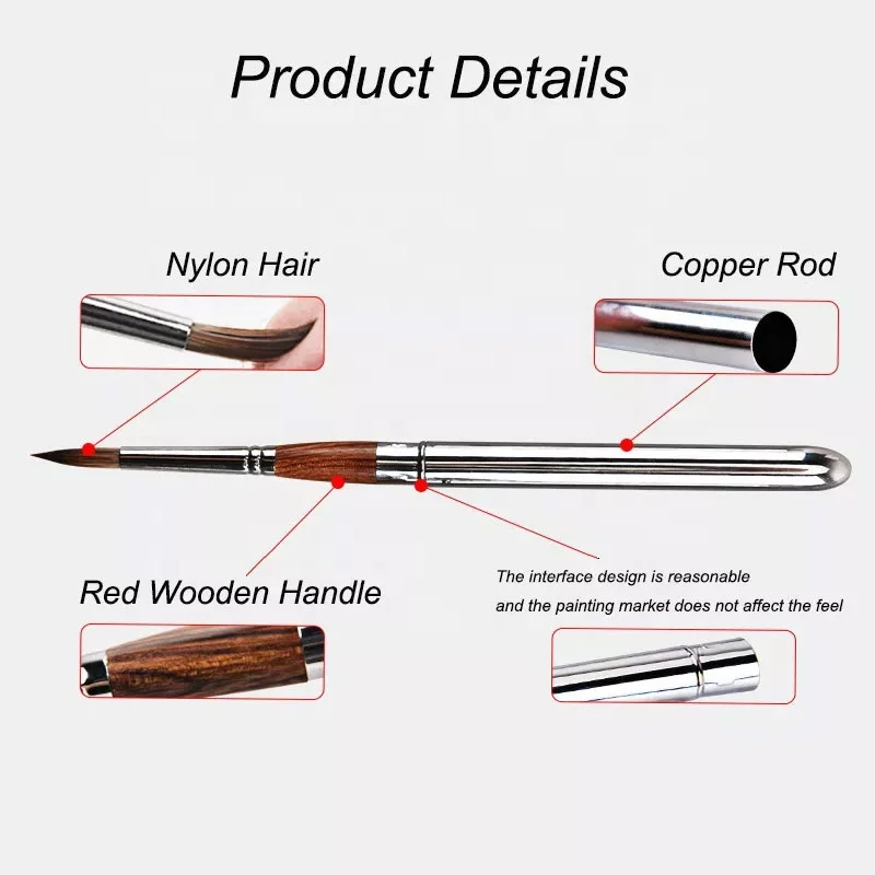 Hot Sale Round Travel Paint Brush Portable Sable Brush Rosewood Acrylic Watercolor Painting Brushes