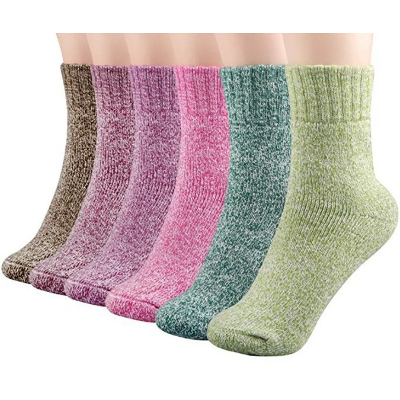 Hot Selling Winter Warm Thick Soft Ladies Fuzzy Socks Knitted Casual Wool Crew Women Socks