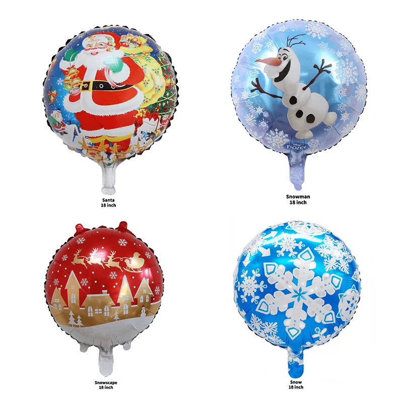 New Arrival 18 Inch Round Cartoon Helium Balloons Snowman Printing Balloons For Christmas Party