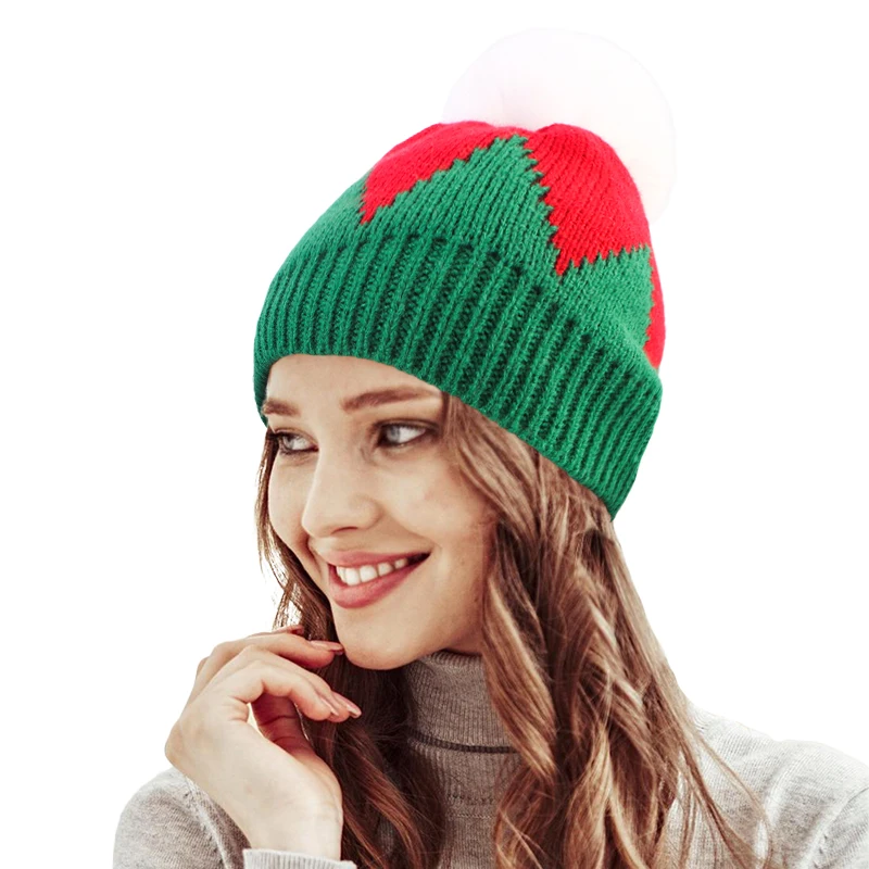 New Design Winter Hats Christmas Popular Color blocking Caps Unisex Different Type Warm Hats