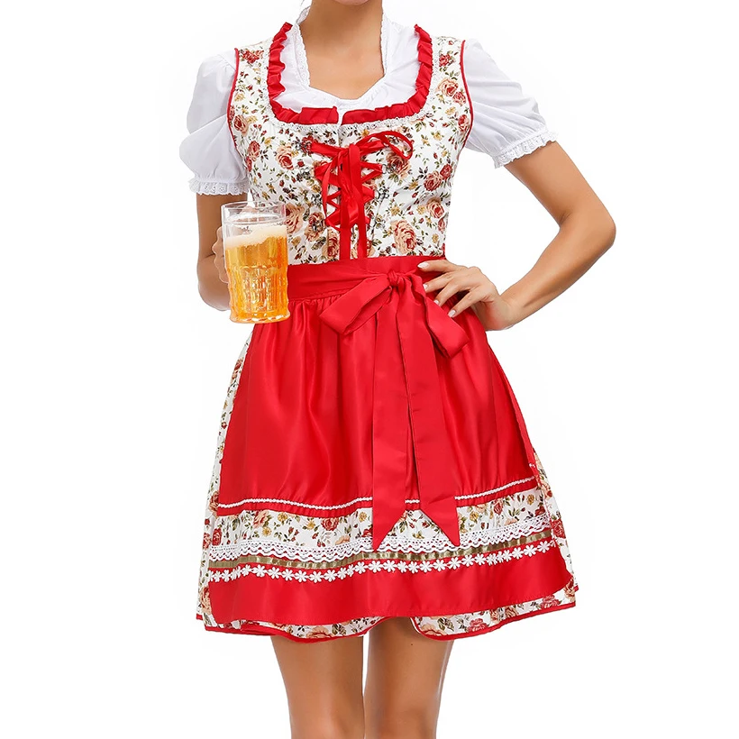 Новое поступление 2021, Кружевной Фартук Dirndl, модные костюмы, юбка официантки, Немецкий Октоберфест, баварийское женское платье горничной