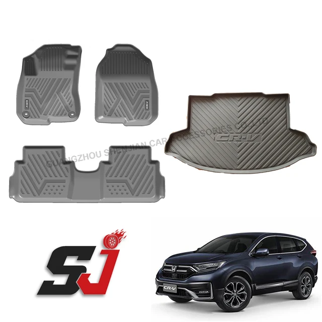 Universal Custom TPE  Soft Car Floor Mat 3D 5D Car Trunk  Mat for 2019 Honda Crv
