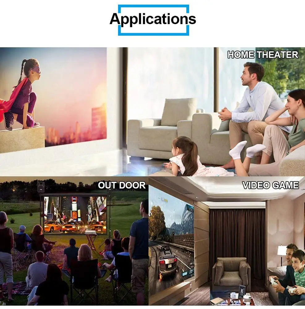 CAIWEI DLP маленький мини pico Карманный смарт-проектор для использования в помещении и на улице