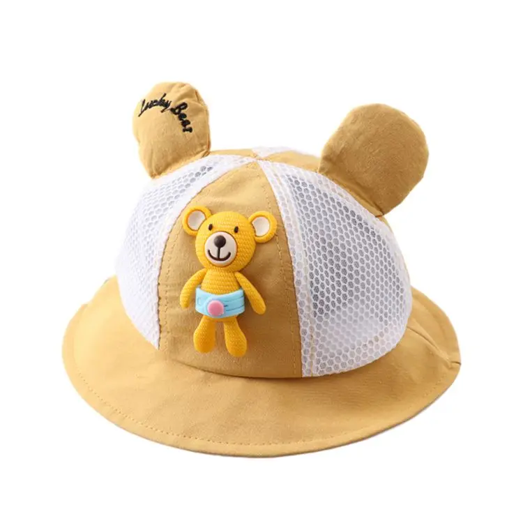 
Custom Hats Embroidered Cute Cartoon Summer Hat Mesh Fisherman Hat Kid Cap Wholesale 