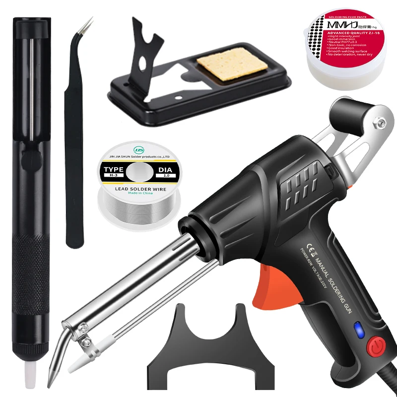 60W Auto-Feeding Soldering Iron Gun Kit 110V/220V New Condition Heater for Retail Industries